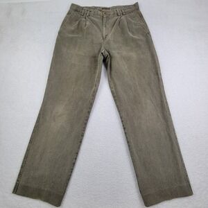 The Territory Ahead Pants Mens 34x31.5 Khaki‎ Brown Cord Pleated Cotton Casual